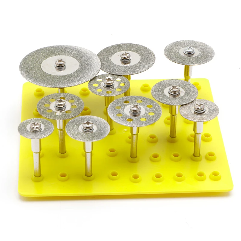 10Pcs 1/8'' Mini Diamond Cutting Disc For Rotary Mini Drills Cut Off
