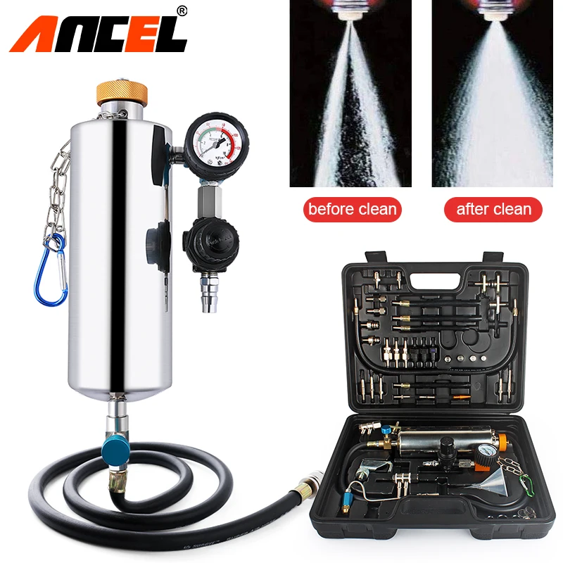 

Ancel GX100 Car Fuel Injector Washing Tool Non-Dismantle Fuel Injector Cleaner Air Intake System For All Petrol Car Washing Tool