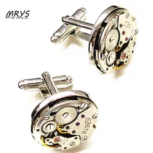 steampunk gothic punk rock mechanical watch movement shirt cufflinks for mens women handmade vintage men jewelry party gift new