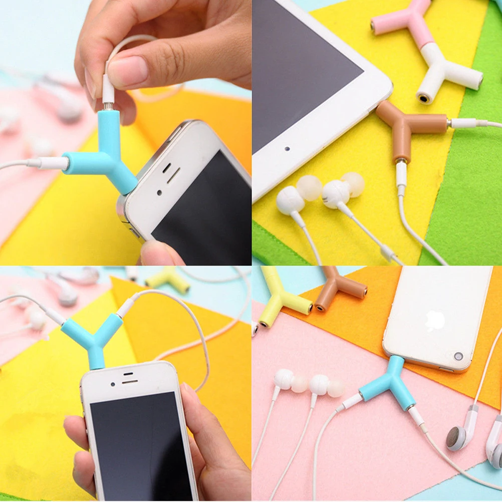Goedkoop Nieuwe 3.5mm dubbele jack adapter te hoofdtelefoon voor samsumg voor iphone mp3 speler oortelefoon splitter adapter wit zwart
