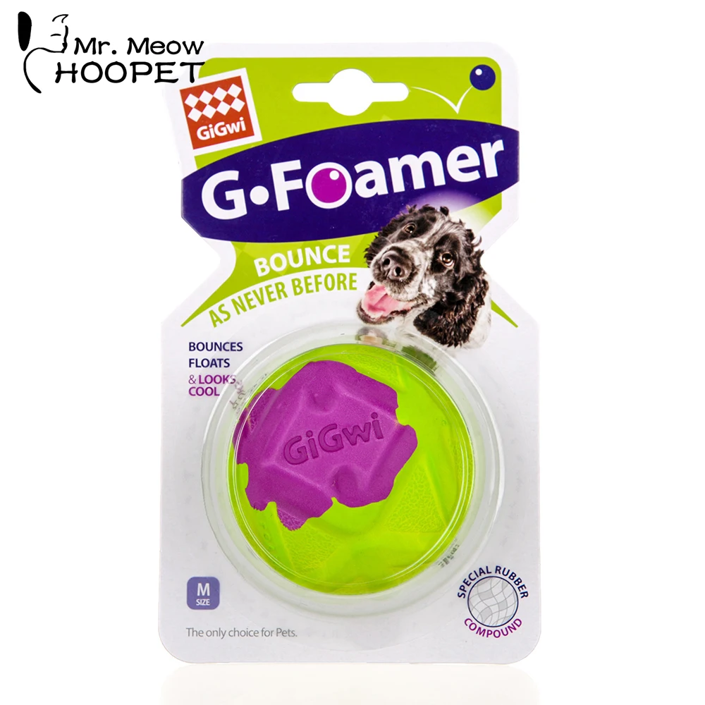 

Hoopet Pet Dog Toy Ball Puppy Training Bite-Resistant Teeth Clean Toys Chew Cleaning Foamed Ball For Small Large Dog