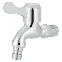 UK G1/2 Wall Mounted Water Faucet Nickel Plating Laundry Bathroom Washing Machine Faucets Single Water Tap torneira do banheiro wall mounted chrome finish laundry sink tap single lever bath washing machine tap