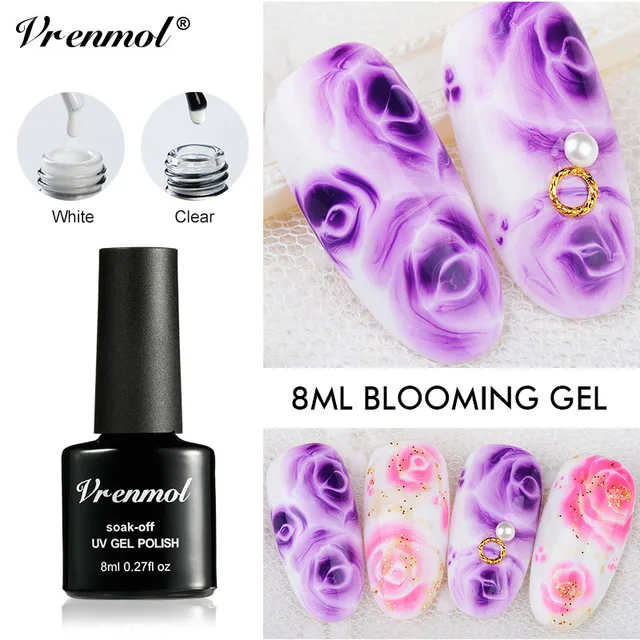 Vrenmol 1 Pièces Fleur Fleurs Peinture Dessiner Gel Laque Blanc