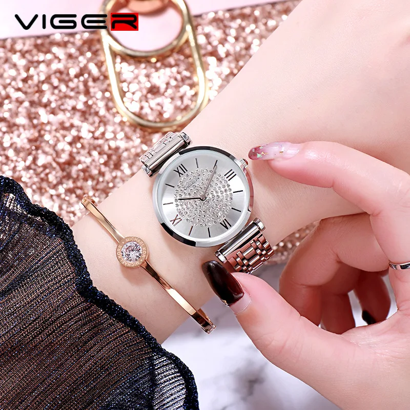 

2019 New Luxury Diamond Gypsophila Women's Watches Fashion Ladies Watch Silver Steel Belt Quartz Wrist Watches for Women Gifts
