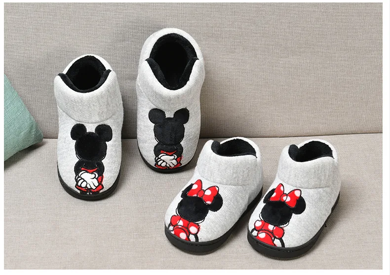 Sapatos de Bebê Disney Mickey Minnie Inverno Crianças Algodão Chinelo Sapatos Meninos - Meninas Indoor Aquecimento Casa Criança 24 Home & Garden