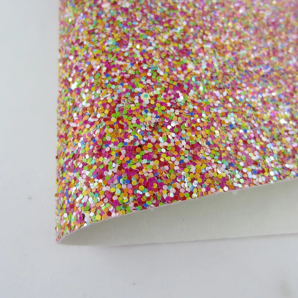 

8"x11"(21cmX29cm) Chunky Mixed Glitter Faux Leather Sheet Quilting Fabric glitter sheet for Sewing shoe making DIY 1piece K0039