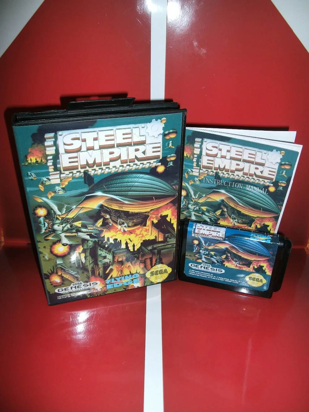 

Steel Empire game cartridge with box and manual 16 bit MD card for Sega MegaDrive for Genesis