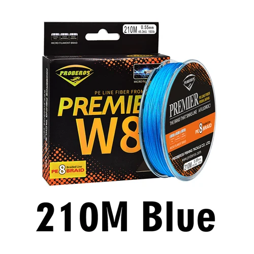 210 м 8 ткет леска 8 плетеная леска Fishline доступно 15LB-100LB PE линия зеленый/серый/синий/желтый/красный - Цвет: 210M-Blue
