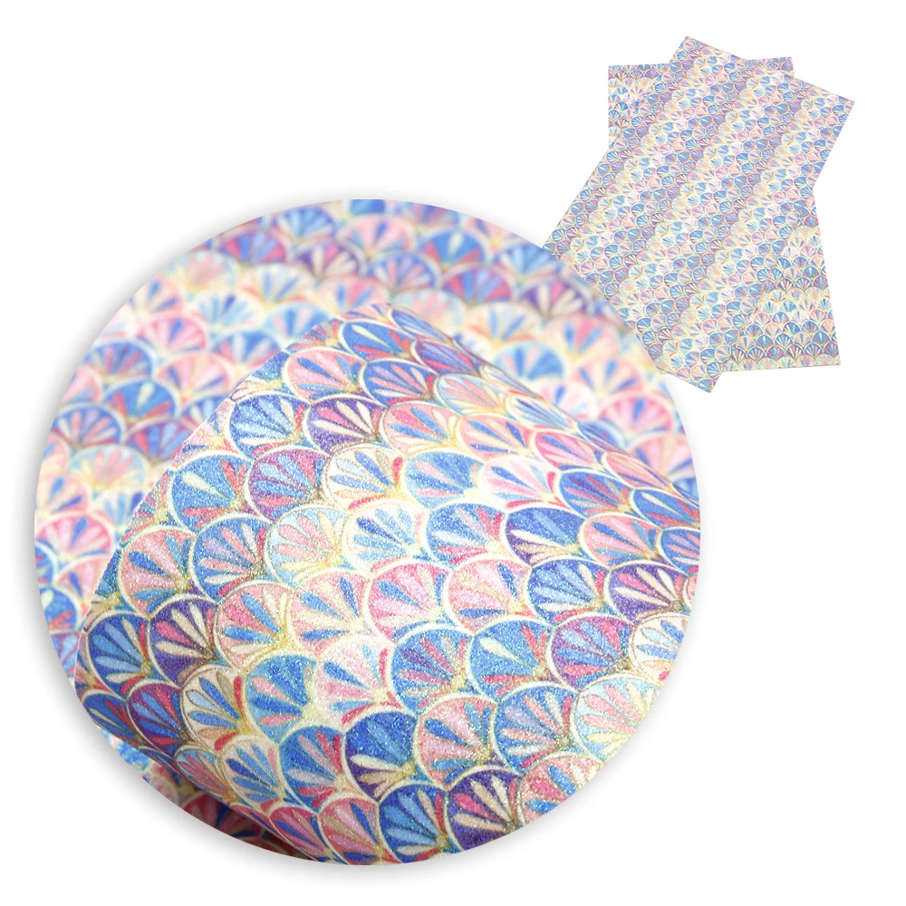 

50*70cm Fish Scale Fine Glitter Faux Synthetic Leather Fabric,DIY Decorative Knot Bow Garment Bags Crafts,1Yc7138