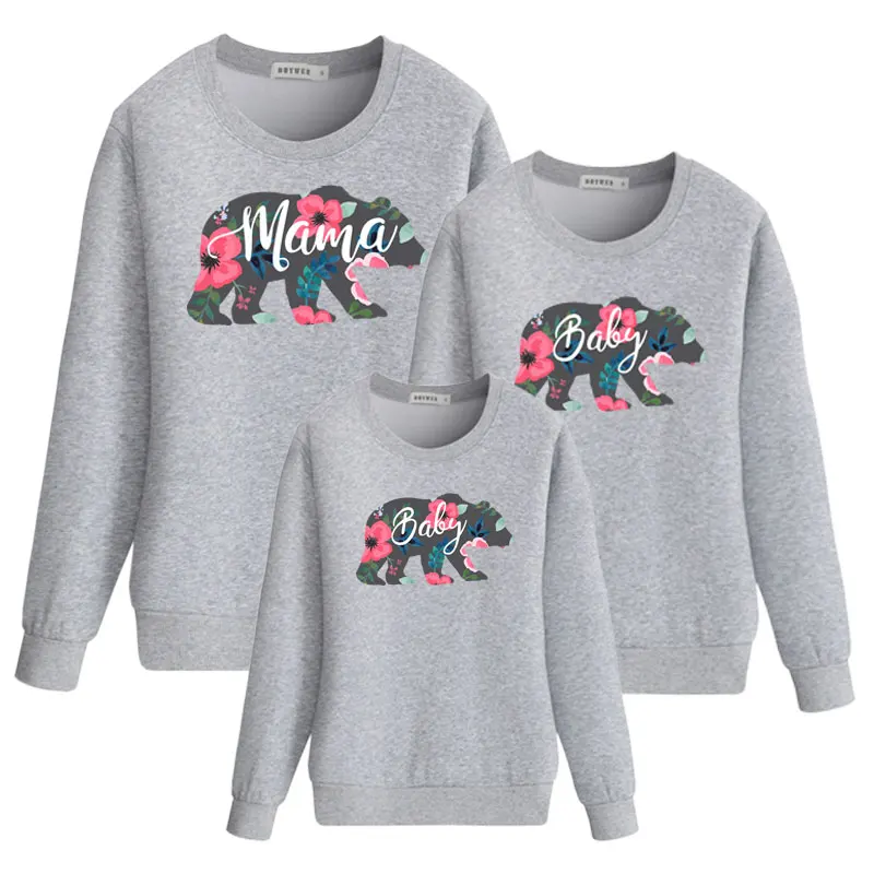 Одежда для мамы и дочки; одинаковые комплекты для всей семьи; свитер с цветочным принтом «Мама и я» для маленьких девочек; big sister nmd