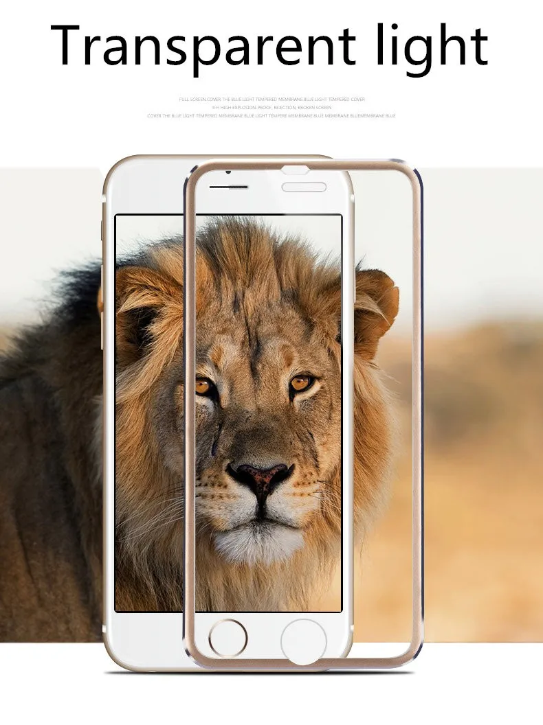 100 шт./лот для iPhone 6 6S 6 Plus 7 7 плюс закаленное Стекло 3D край Полный Экран протектор Алюминий сплав 9 H для iPhone 5 5S 8 Plus x