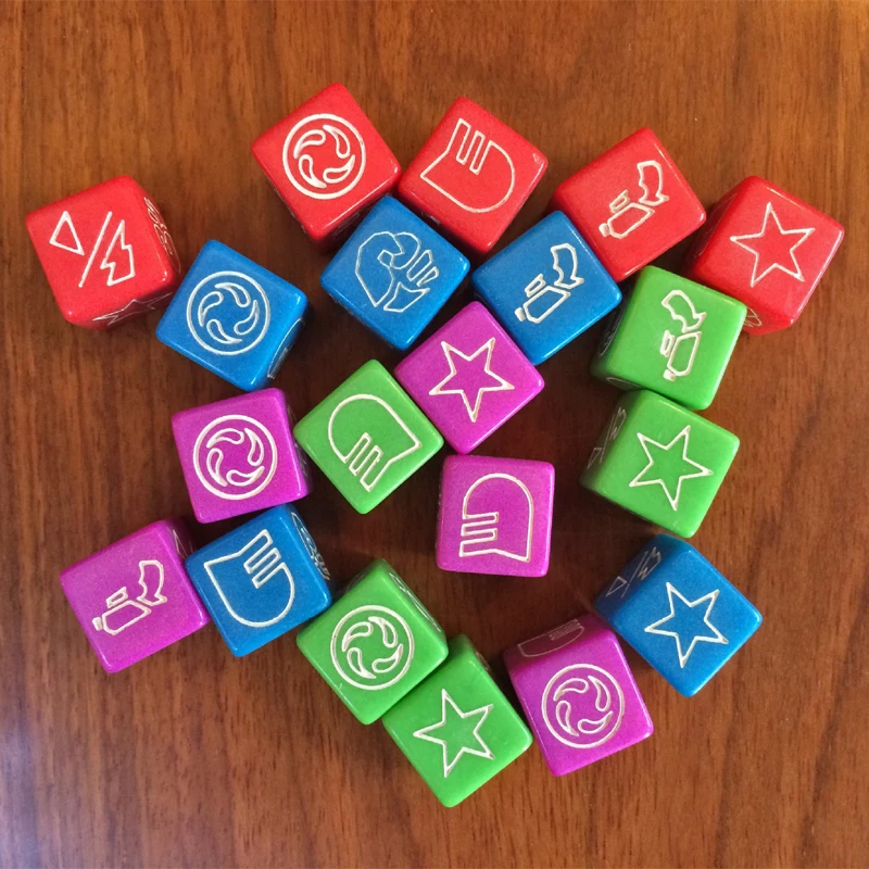 

20pcs/pack Acrylic Carving Pattern LRC Dice 16mm Collection #16 Right Angle High-end Poker Dice