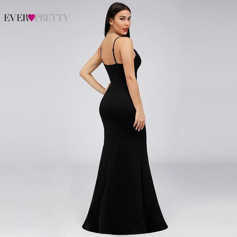 Черные Облегающие вечерние платья Ever Pretty Русалка v-образным вырезом без рукавов пикантные вечерние платья EP07906BK Vestidos De Fiesta De Noche