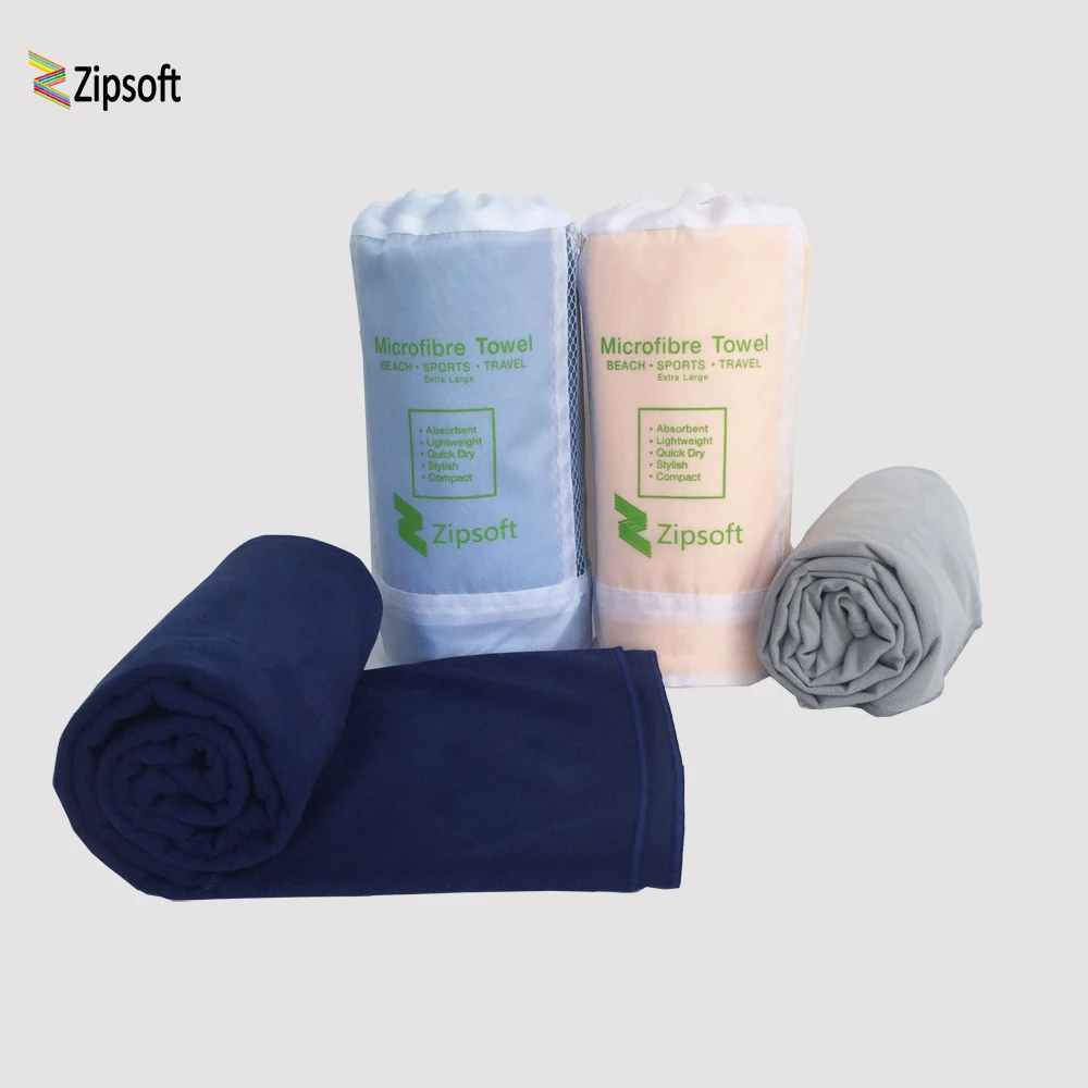 Zipsoft خفيفة المدمجة سريعة تجفيف منشفة ستوكات مضاد للجراثيم شاطئ التخييم المشي اليد الوجه منشفة في الهواء الطلق أطقم سفر