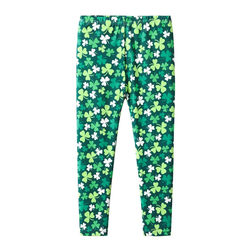 Fashion Cotton Baby Girls Leggings Four Leaf Clover Printed Children Pants Kids Trousers For Height 90-160cm Fashion Cotton Baby Girls Leggings Four Leaf Clover Printed Children Pants Kids Trousers For Height 90-160cm