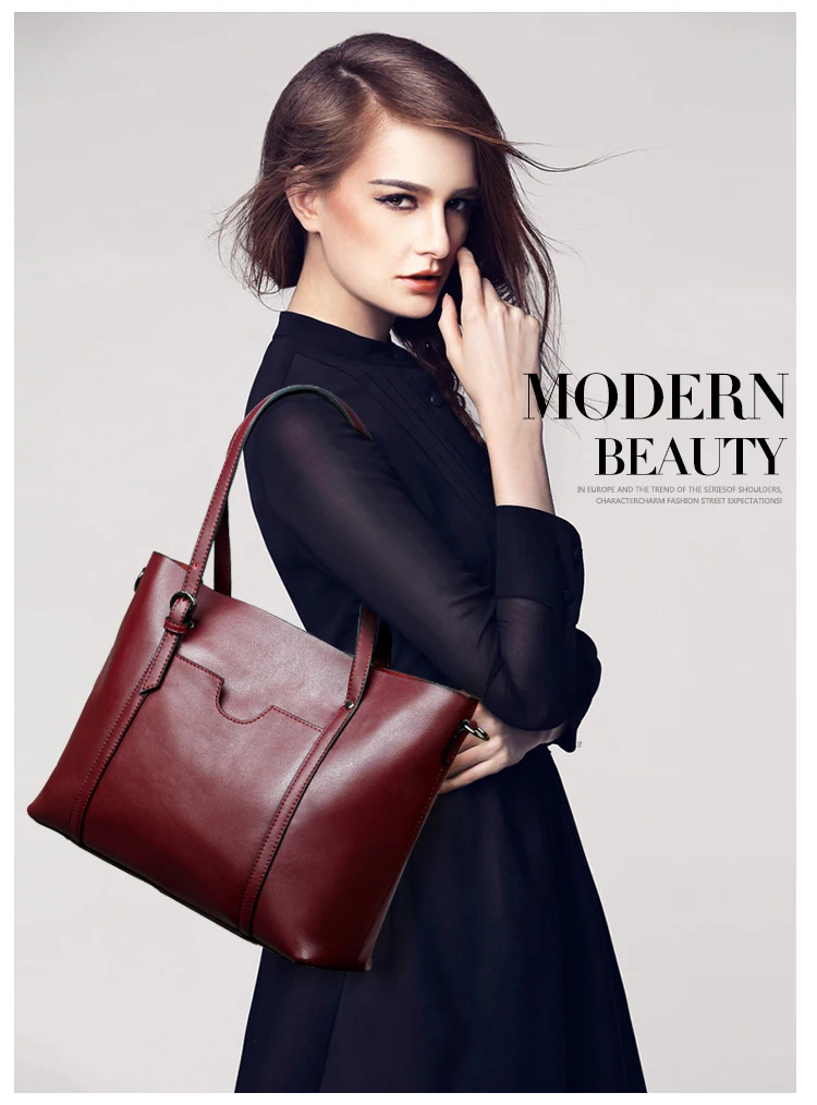 Women Handbag Genuine Leather Shoulder Bag Female Bags Cowhide portable shopping bag Vintage Large Capacity Tote Bolsos (7)