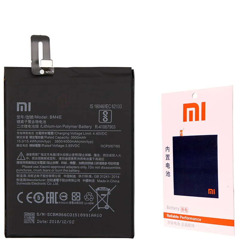 Оригинальный аккумулятор BM4E для телефона Pocophone F1 сменный Xiaomi батареи Poco