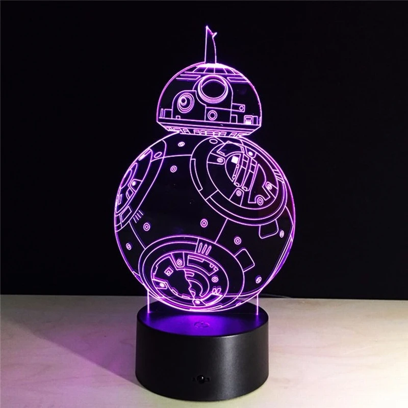 Звездные войны BB8 ночной Светильник для спальни 3d настольная лампа энергосберегающий ночной Светильник s Декор Lampy светильник ing для дома лампа для комнаты