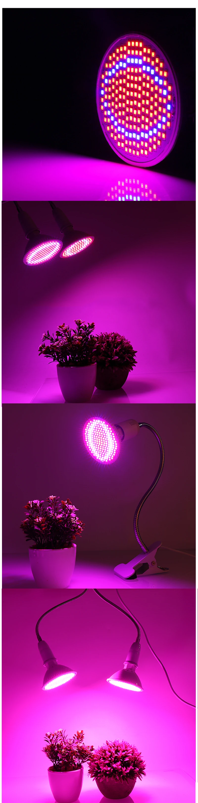 Фито лампа полного спектра светодиодный Grow Light E27 лампы для растений Fitolampy фитолампа с контроллером рассады цветок Тепличный тент