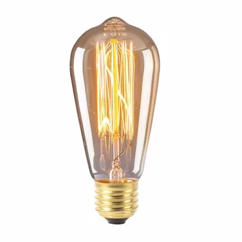 

1pcs filament Bulbs 40W E27 ST58 Warm White Retro Dimmable Decorative Incandescent Vintage Edison Light Bulb 220-240V for Home