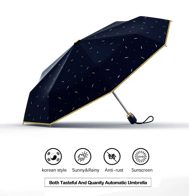 OLYCAT автоматический зонт от дождя для женщин анти УФ складной зонт от солнца для девочек бренд пшеницы узор кружева ветрозащитные Зонты 8 к зонтик