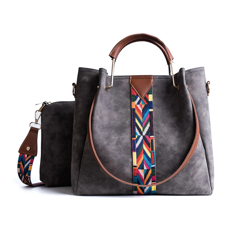 Луна дерева Для женщин Композитная сумка с металлической ручкой красочный широкий ремень сумки Для женщин кожаные повседневные сумки для мессенджера - Цвет: grey