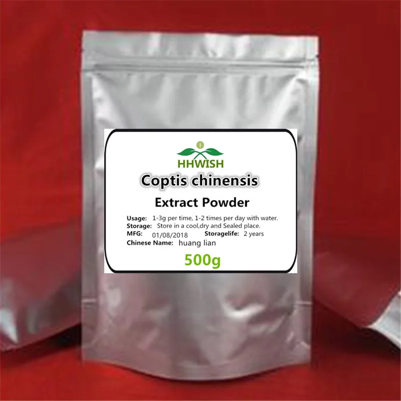 50 г-1000 г чистый натуральный корень коптиса экстракт порошок/Coptis chinensis порошок, rhizoma coptidis, goldthread, huang lian - Цвет: 500g