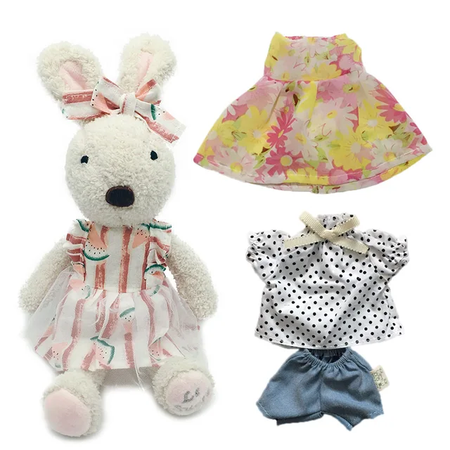 Lovely Bunny Rabbit Plush Stuffed Toys Dolls with Change Clothes Soft