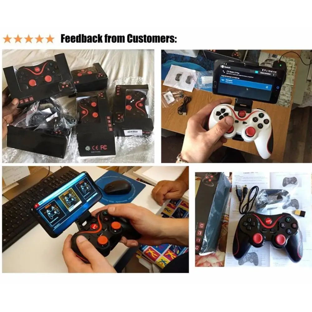 [Genuine]T3 Bluetooth Wireless Gamepad S600 STB S3VR Game Controller Joystick For Android IOS Mobile Phones PC Game Handle