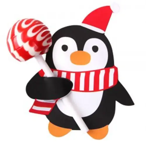 Милые 50 шт. Санта Клаус Пингвин леденец Рождественская бумажная открытка конфеты Рождество День рождения конфеты посылка Декор конфеты подарок для детей