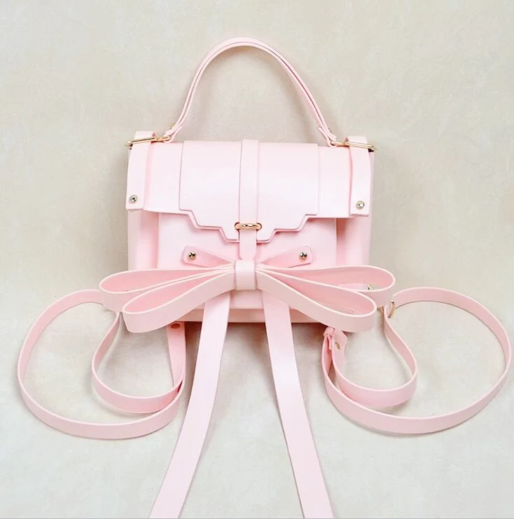 TekiEssica дизайнерские винтажные сумки Лолита с бантом розовые кожаные женские сумки для девочек с клапаном женские сумки