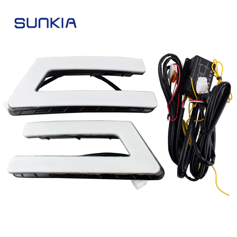

New LED Daytime Running Light for Ford Focus 2011-2014 Fog Light with Amber Turn Signal DRL Free Shipping