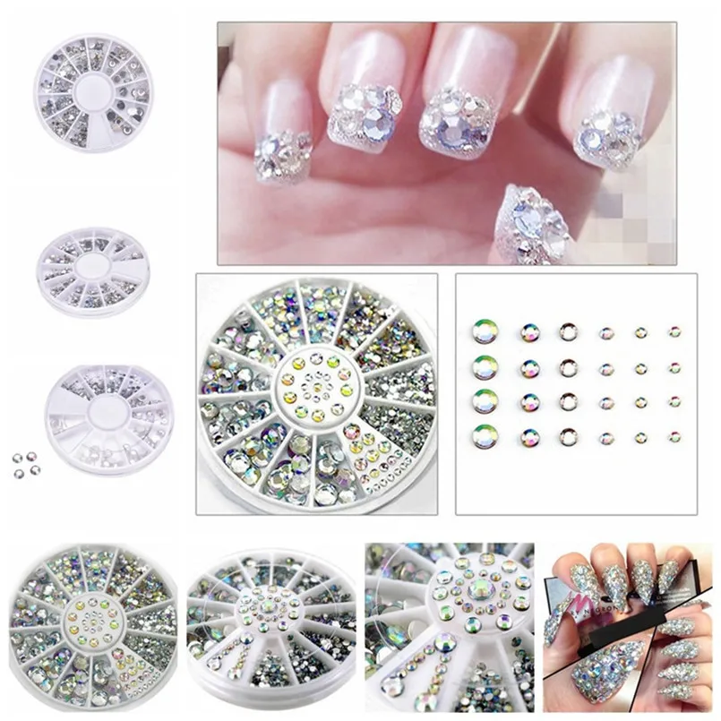 

2019 New Diamonds Dazzling Tips Nail Sticker Sequins Colorful Nails Art Decoration N1