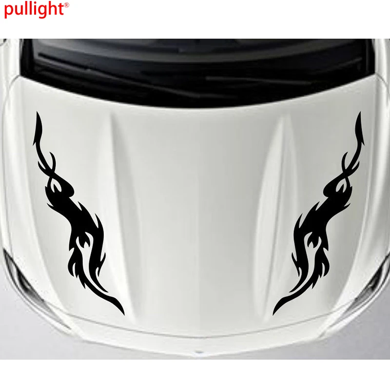 

1Pair Car Flames Racing Tribal Hood Decals Vinyl Bonnet sticker