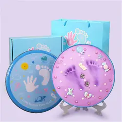 Детские сувениры для рук и ног, 3D мягкая глина для новорожденных, безчернильный отпечаток руки, отпечаток пальца, для записи роста