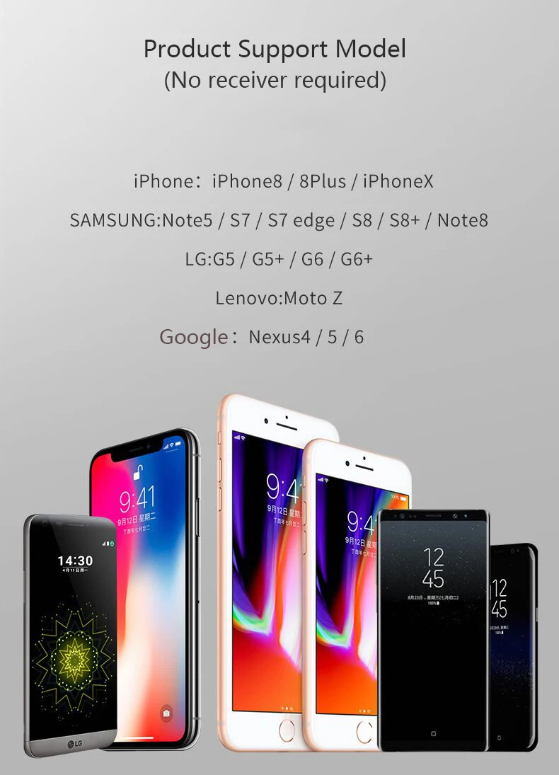 Универсальный Qi Беспроводной Зарядное устройство Подставка для зарядки для iPhone X, 8, 6, 6 S, 7, samsung Galaxy S9 S8/S8+/S7 Edg Note 8 док-станция
