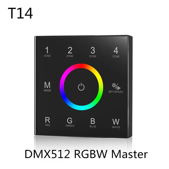 85-265VAC 4 Zones 2.4G Brightness RGB/RGBW Touch Panel Remote Control Wall mounted Touch Panel DMX512 Master RF 2.4G RemoteT11-1