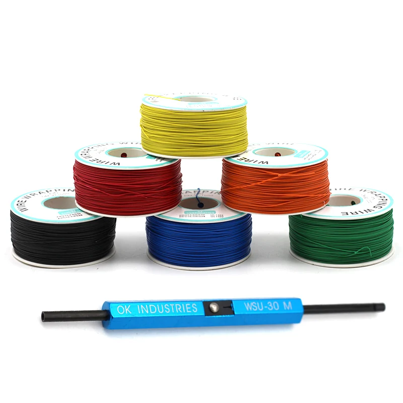 Wrap ping Wire AWG30 кабель OK провод Перемычка провод Луженая Медь твердый ПВХ Материнская плата PCB припой+ WSU wrap полоса Un wrap инструмент