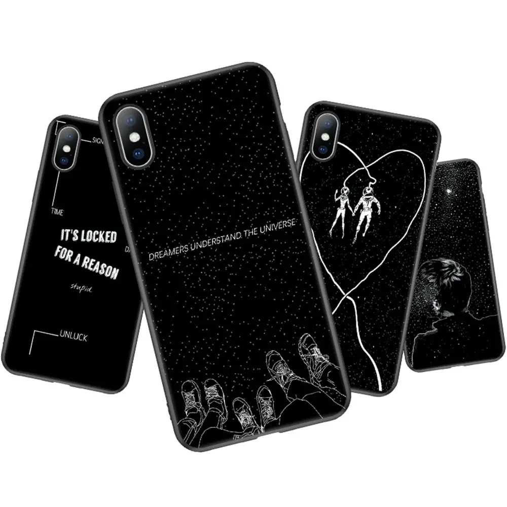 Силиконовый чехол для телефона Ottwn для iPhone 11, 7, 8, 6, 6S Plus, X, с изображением звезд, букв, пространство для iPhone XR, XS, Max, 5, 5S, SE, X, мягкая задняя крышка из ТПУ
