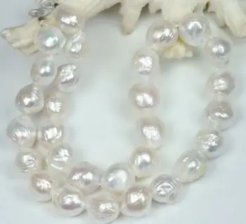 

baroque 18" AAA 14x11 MM SOUTH SEA NATURAL White PEARL NECKLACE