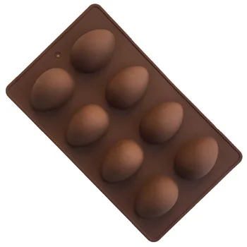 

8 Easter Egg Shape Silicone Mold For Cake Decoration, Chocolate Mold Jelly Pudding Mold For Kitchen Bakeware Molde,Baking Tools