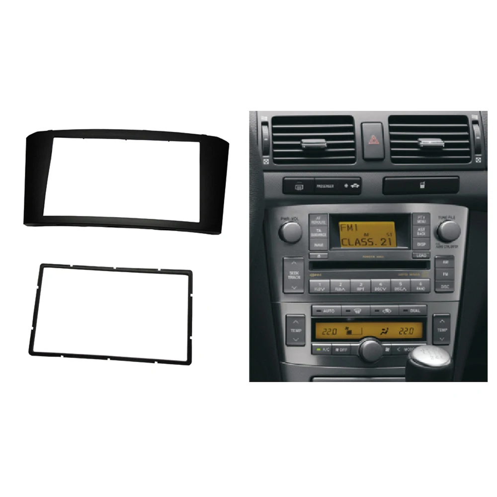 Двойной Din стерео панель для Toyota Avensis 2002-2008 фасции Радио DVD Dash установка монтажный комплект отделка Лицевая панель Facia