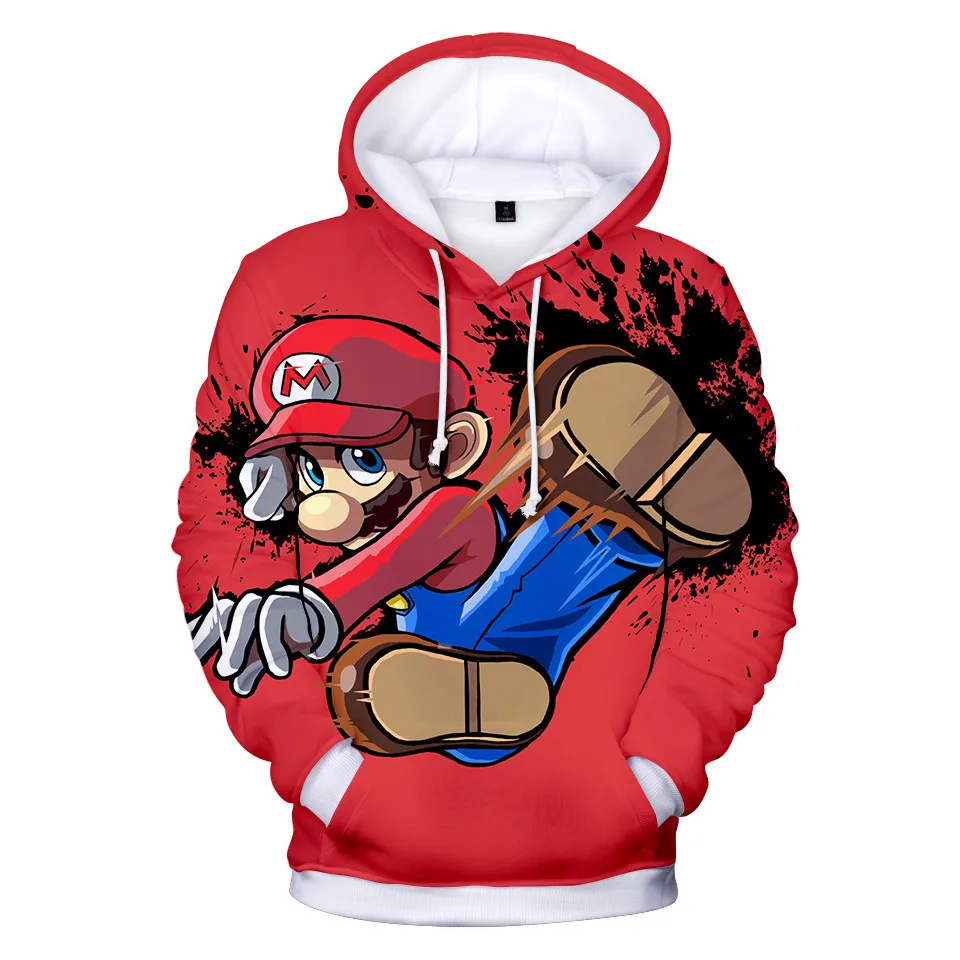  Print Hoodies Kawaii 3D Tracksuit Sweatshirts Mario Hot Sale Long Sleeve Women Clothes 2018 Kpop To