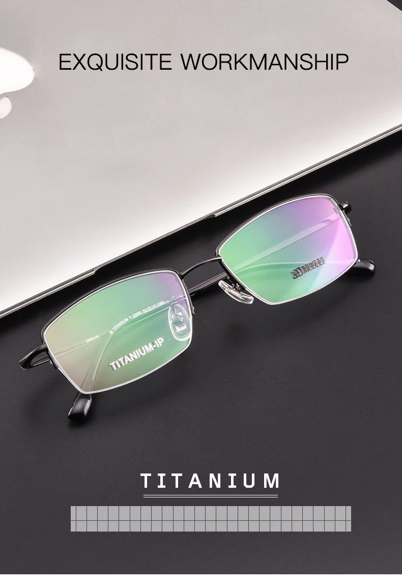 Light Titanium Men Spectacle Frame, Optical Glasses Frame without lenses, Titanium Eye Glasses Frames for Men F3080