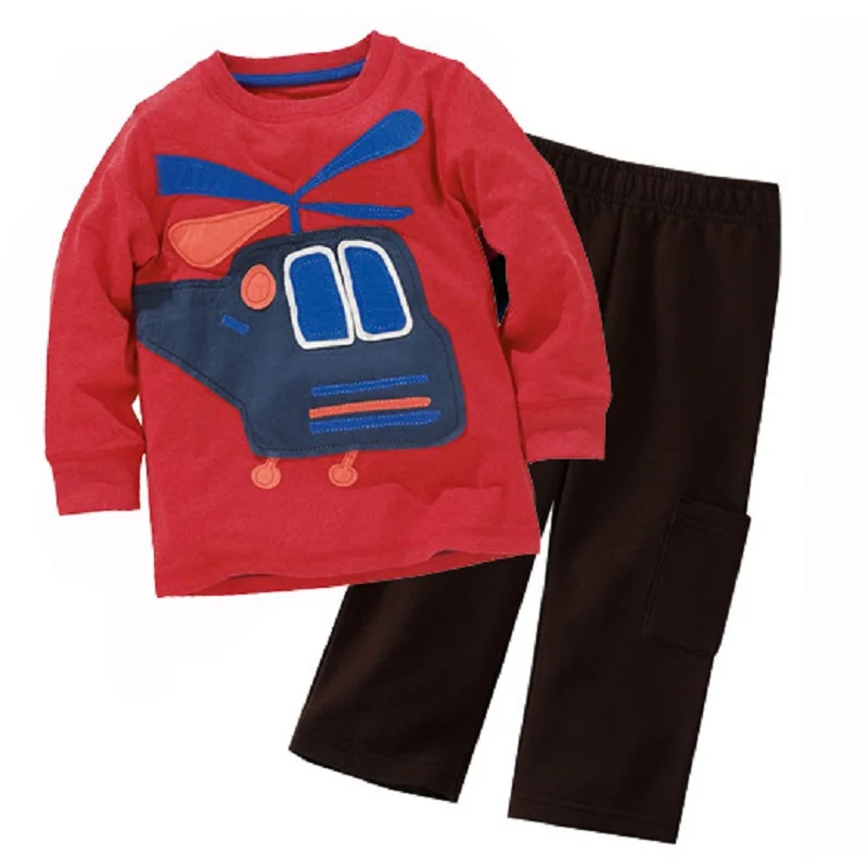 Children Sport Suits Helicopter Boys Clothes Suits 2 3 4 5 6 7 Year 100