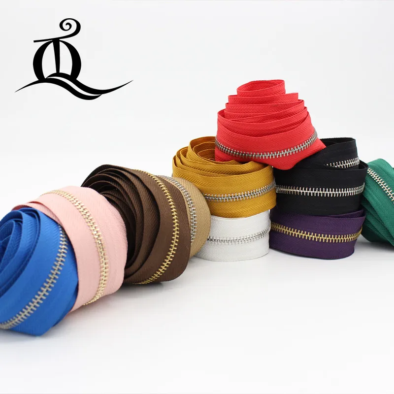 

1yard/lots 5# mix Metal Zipper without pull for Sewing zip Garment Accessories Jeans Zippers Cremalleras DIY tools zippers