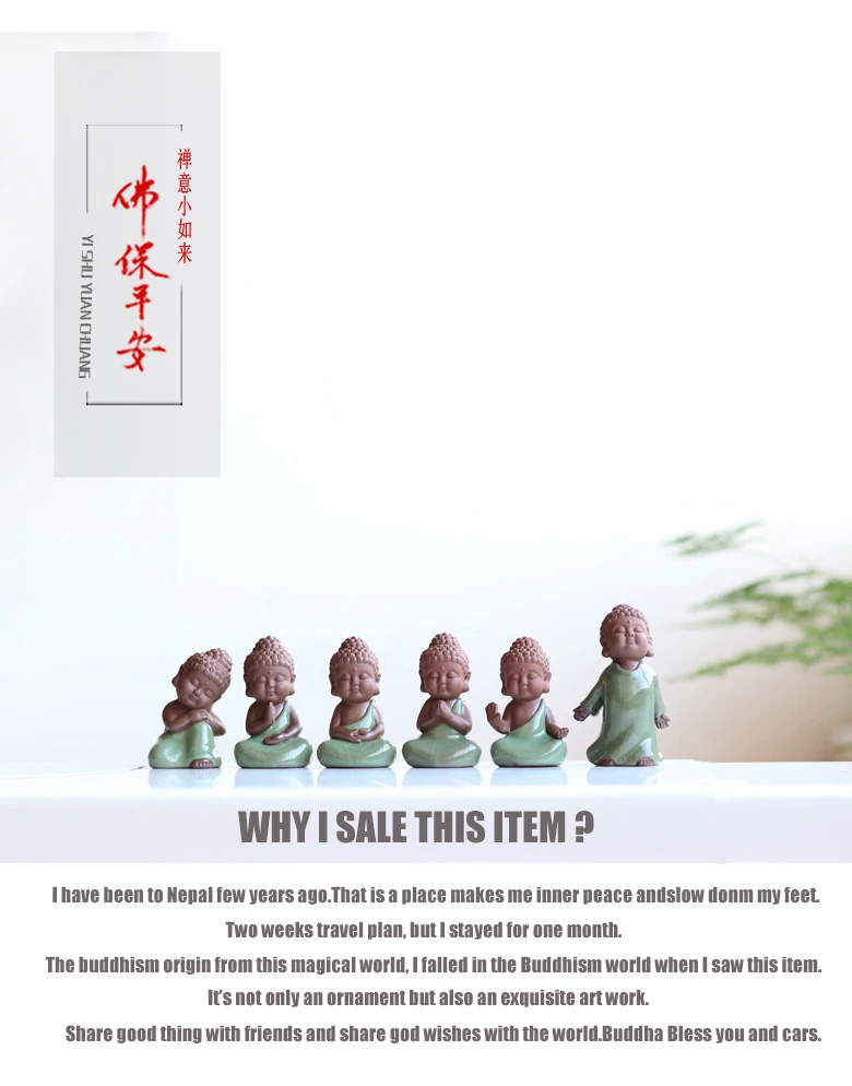 E-FOUR, Китайская традиционная работа, украшение для автомобиля, керамический ручной работы, зеленый материал, украшение для куклы Будды, аксессуары для интерьера автомобиля