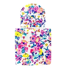 Хлопковое одеяло с цветочным рисунком для новорожденных мальчиков и девочек, повязка на голову/шапочка, пеленка, спальный мешок, коляска, обертывание, одеяло для новорожденных мальчиков и девочек