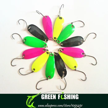 

Free shipping 100pcs/Lot 2.4g fishing spinner spoon lure metal small spoon lure bait