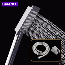 Handheld Shower Head saving water ABS Plastic with chrome Square shower heads Bathroom Accessories new universal 3 mode function shower heads chrome handheld bathroom water shower head for bathroom tools